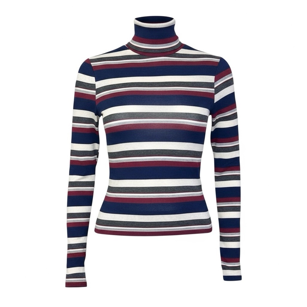 Wet Seal Striped Turtleneck Long Sleeve Top - sz Small